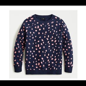 J Crew terry sweatshirt in painter's leopard print